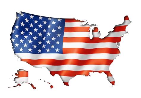 United States Flag Map Photo Premium Download
