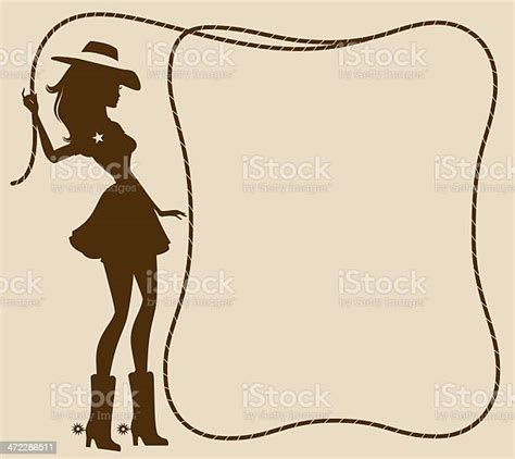 Cowgirl Lasso Frame Stock Illustration Download Image Now Cowgirl Vector Sensuality Istock
