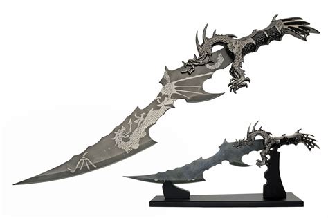 Fantasy Dragon Stainless Steel Blade Metal Handle 21 Inch Sword