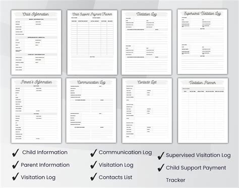 Child Custody Binder Editable Printable Child Custody Etsy