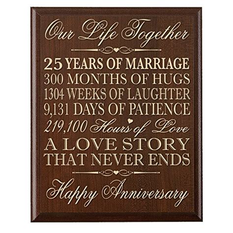 Lifesong Milestones 25th Wedding Anniversary Wall Plaque Ts For