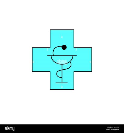 Medical Cross With The Bowl Of Hygeia Modern Emblem Of Healthcare