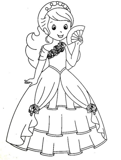 Cute free printable fancy nancy disney junior coloring pages for kids. The beautiful princess in her fancy dress | Princess ...