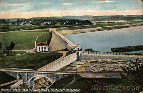 Dam And Power House Wachusett Reservoir Clinton Ma Postcard