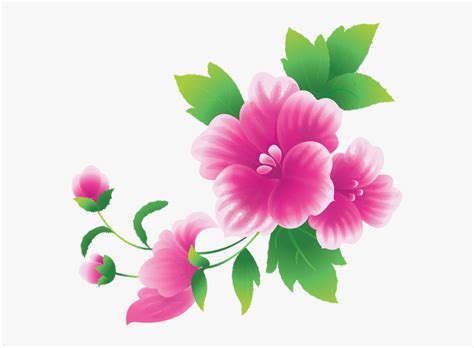 Large Pink Flowers Clipart Pink Flower Free Clipart Hd Png Download