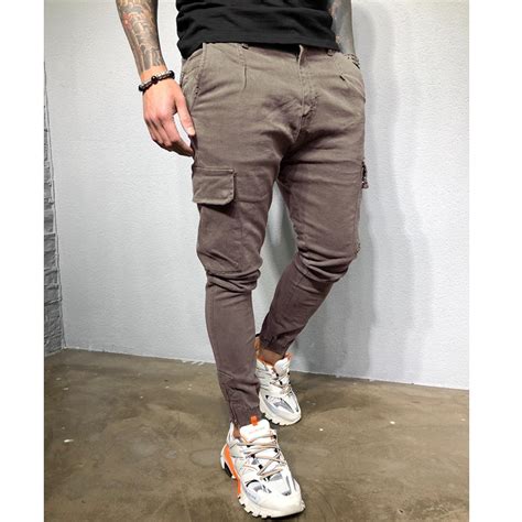 Buy Fashion Mens Slim Fit Straight Leg Trousers Casual Pencil Jogger