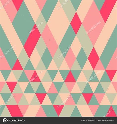 Seamless Colorful Abstract Triangles Pattern Retro Background Geometric