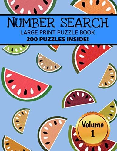 Number Search Puzzle Book Large Print Number Search Book Number