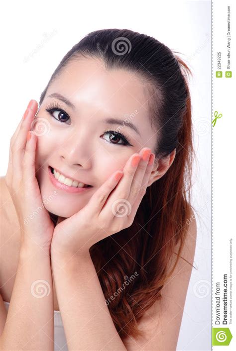 asian beauty skin care girl touching her face stock image image of fashion happy 22348225