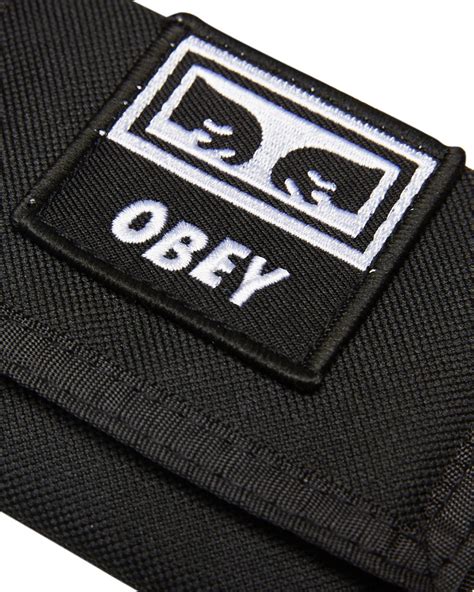 Wallets Obey Mens Takeover Tri Fold Wallet Black Craftyparalegal