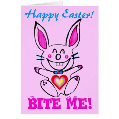 ♥Çütê Naughty Bunny Happyeaster Card๑¦♥♪ Card Zazzle