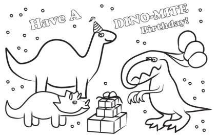 We have provided printable birthday coloring pages templates that include pictures, invitation, birthday cakes, etc., for all ages. Printable dinosaur birthday card to color | Birthday card ...