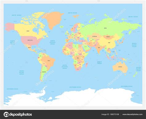 Ebook oceanos por frances a. Um atlas de mapas mundiais. Mapa político colorido com ...