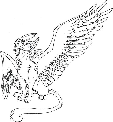 Winged Cat Drawing at GetDrawings | Free download