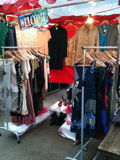 Market Stall Vintage And Designer Dresses In Spitalfields Market