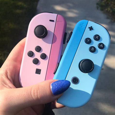 Custom Pastel Pink And Blue Nintendo Switch Joy Con Joycon Etsy Nintendo Switch Accessories