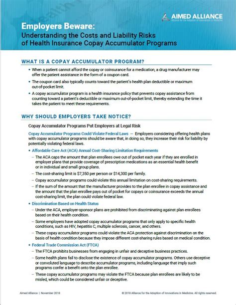 Copay Accumulator Program Fact Sheet Aimed Alliance