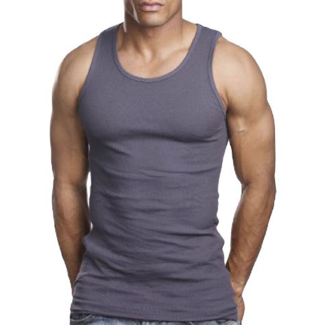 top quality 100 premium cotton mens a shirt wife beater ribbed muscle tank top ebay
