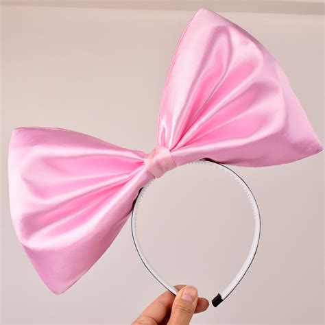 Oversize Bow Pink Headband Women Pink Cosplay Headband Etsy Uk