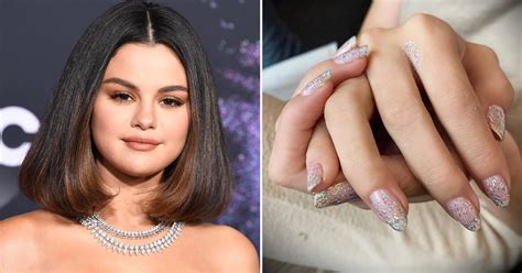 Selena Gomezs Glitter Nail Polish For Rare Music Video Popsugar Beauty
