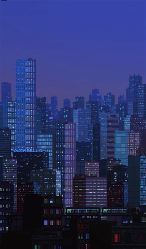 City Pixel Art Wallpaper Woodslima