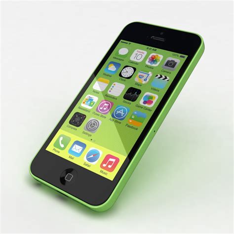 3d Apple Iphone 5c Green Model
