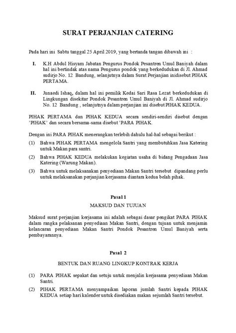 Contoh Surat Pemutusan Kontrak Kerjasama Antar Perusahaan