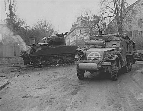 M3a1 Half Track Of The 14th Armored Division Liberators Passes Close