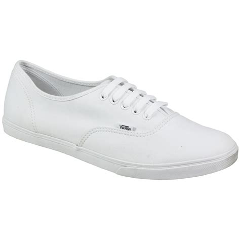 Vans Authentic Lo Pro White Canvas Sneakers Skate Board Trainers Shoes