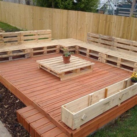 How To Build Deck With Pallet Project Ideas Diy Garden Furniture Pallets Garden Pallet