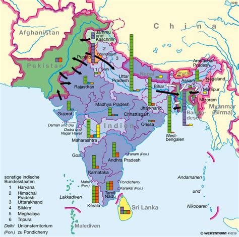 Indien rühmt sich, die größte demokratie der welt zu sein (an der bevölkerungszahl gemessen). Diercke Weltatlas - Kartenansicht - Religionen - - 978-3 ...