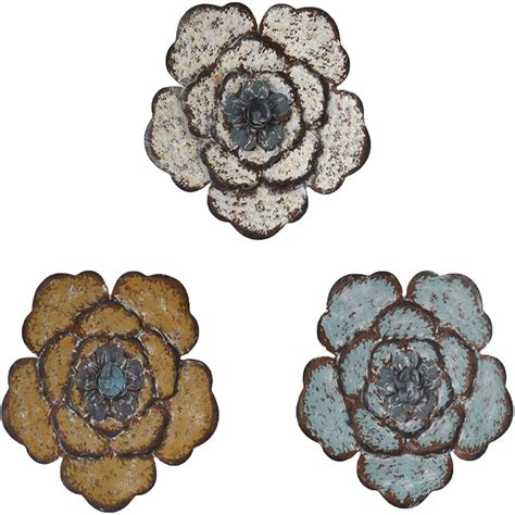 Metal Flower Wall Decor 8 Inch Colorful Wall Art Large Etsy