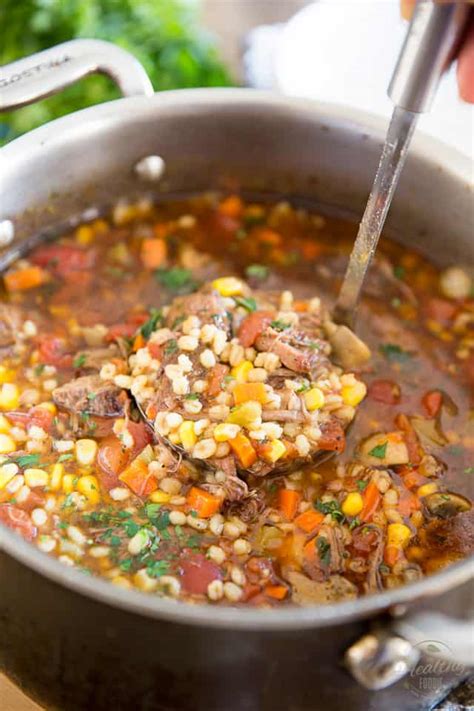 Healthy, filling and affordable, this nutritious dish is beef and barley are two of my husband tim's favorite things. Comforting Beef and Barley Soup • The Healthy Foodie
