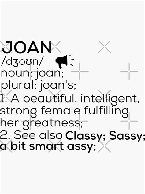 Joan Name Definition Sticker By Teelogic Redbubble