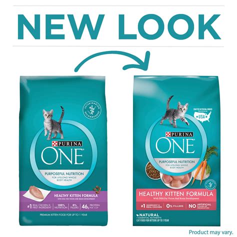 Our dry kitten food features real chicken as the first ingredient and vitamins, minerals and nutrients to help support a strong immune system and healthy skin and coat. Purina ONE Healthy Kitten Formula Dry Kitten Food 16 lb ...