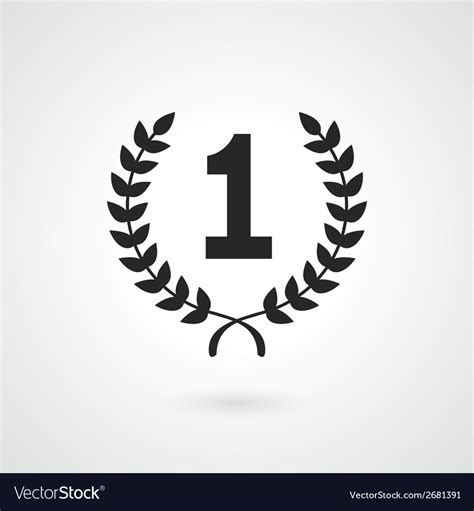 Black Winner Icon Or Number 1 Sign Royalty Free Vector Image