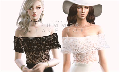 Summer Lace Top By Toksik Sims 4 Nexus