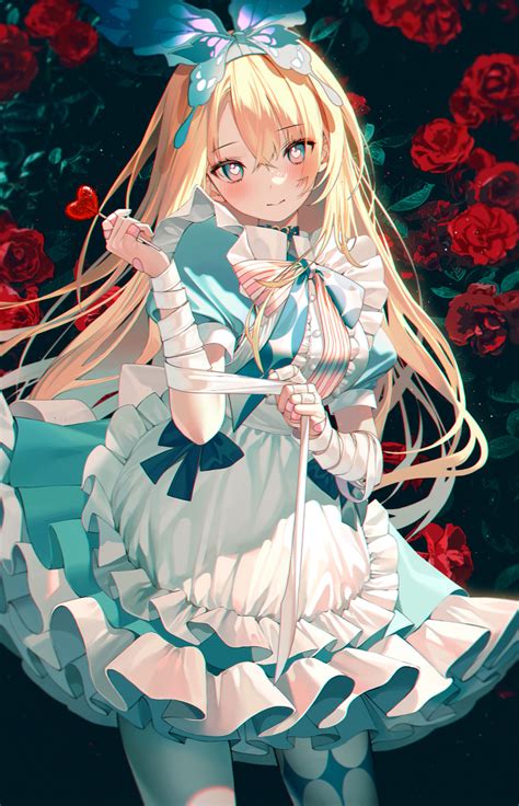 Safebooru 1girl Alice Alice In Wonderland Alice In Wonderland Apron Asymmetrical Legwear
