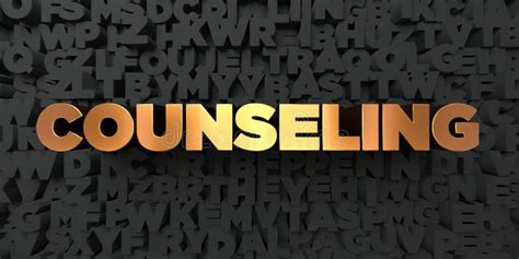 Counseling Gold Text On Black Background 3d Rendered Royalty Free