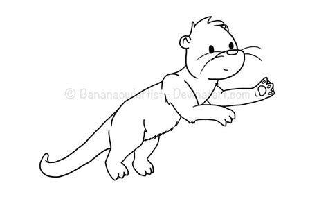 Free Otter Lineart By Bananaowlartist On Deviantart