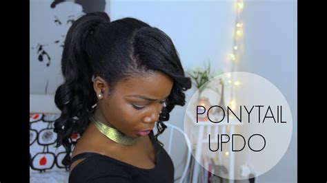 Ponytail Hairstyle Updo With Bangs ♥︎ African Hair Youtube