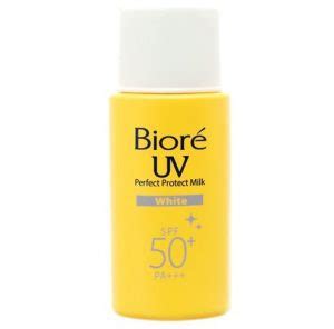 Prev postkao biore uv perfect milk sunscreen face body spf50+ pa++++. Biore Uv Perfect Protect Milk White Spf 50+ Pa ...
