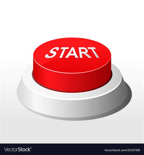 Red Button With Inscription Start Launch Button Vector Image