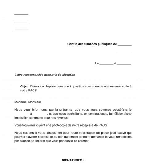 Lettre De Rattachement Fiscal