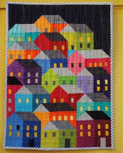 Maybe you would like to learn more about one of these? "Rain on hillside houses" 2015/16 | House quilt patterns ...