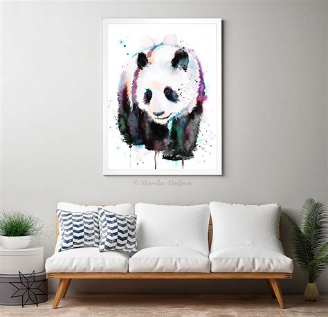 Panda Watercolor Painting Print By Slaveika Aladjova Art Animal