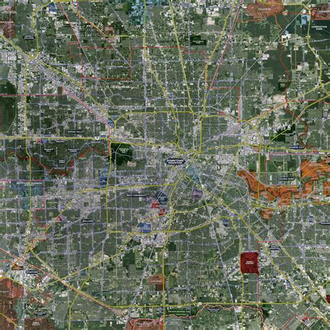 Houston Expanded Aerial Wall Mural Landiscor Real Estate Mapping