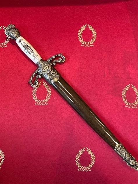 Beautiful Masonic Ceremonial Dagger Templar Knight Golden Catawiki