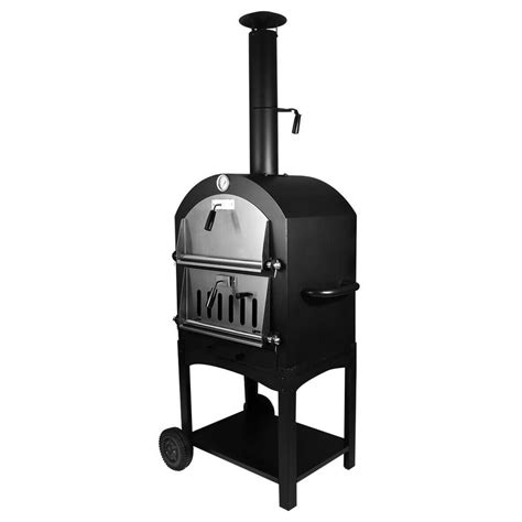 Tcmt Steel Freestanding Wood Fired Pizza Oven In Black And Reviews Wayfair