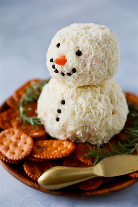 Snowman Christmas Cheese Ball Recipe Holiday Appetizers Easy